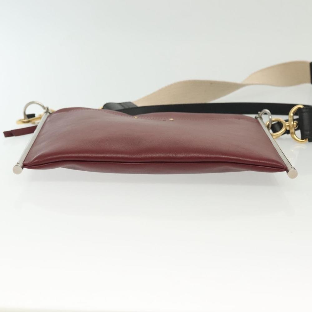 Chloe Shoulder Bag Leather 2way Bordeaux Gold Silver Auth bs29200 - Picture 5 of 16